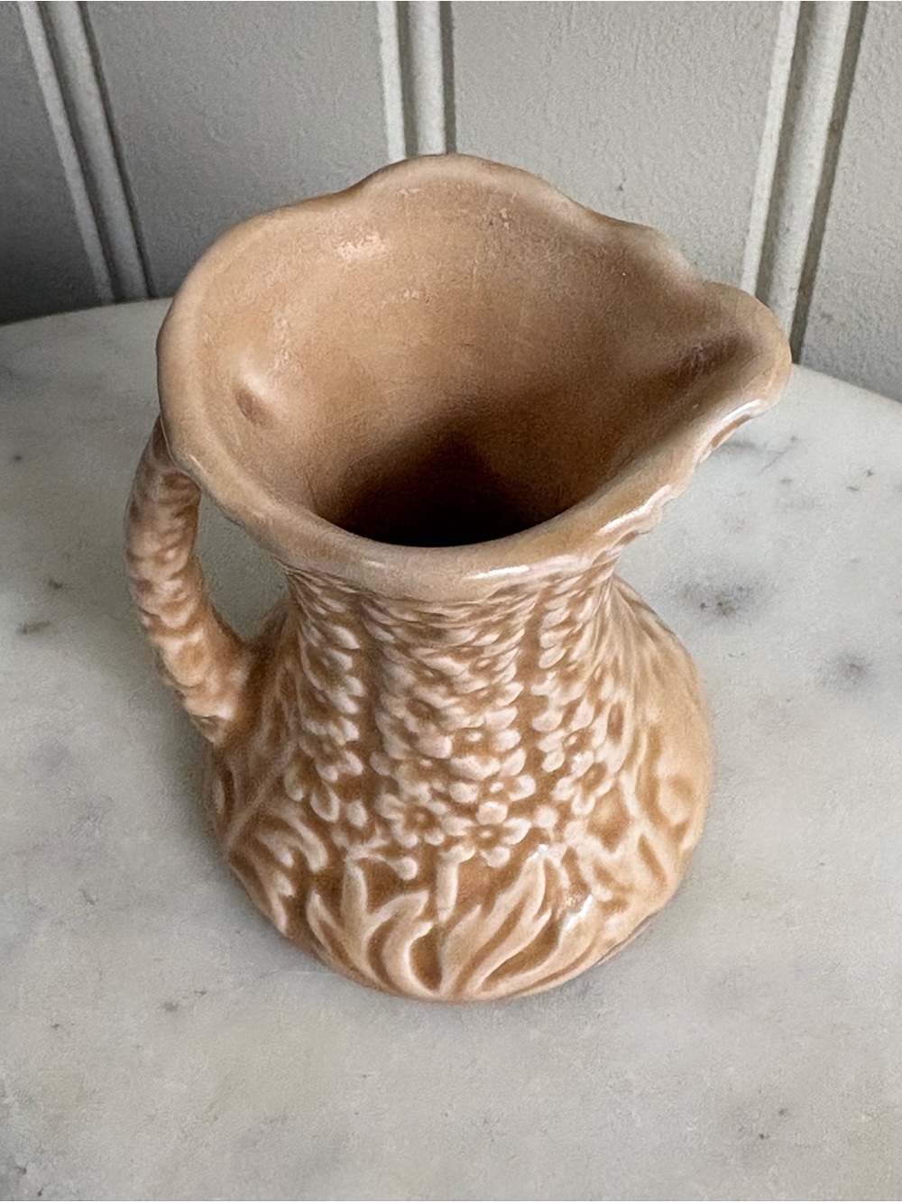 Vintage SylvaC Peach Hollyhock Mini Jug 476 Floral Collectible VTG Mid-Century - Picture 4 of 10